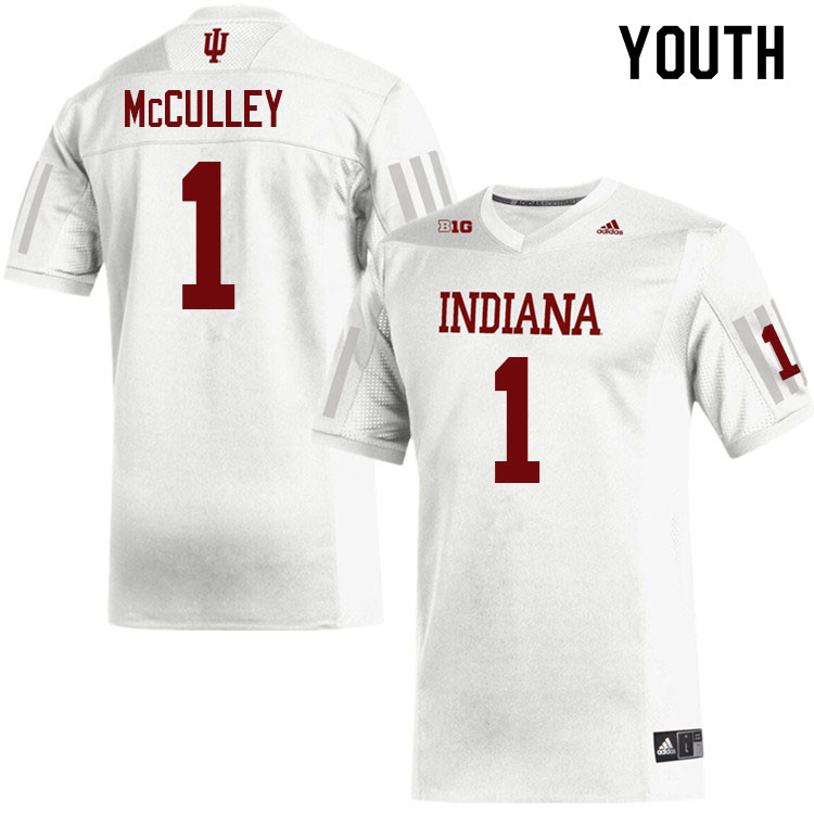 Youth #1 Donaven McCulley Indiana Hoosiers College Football Jerseys Sale-White